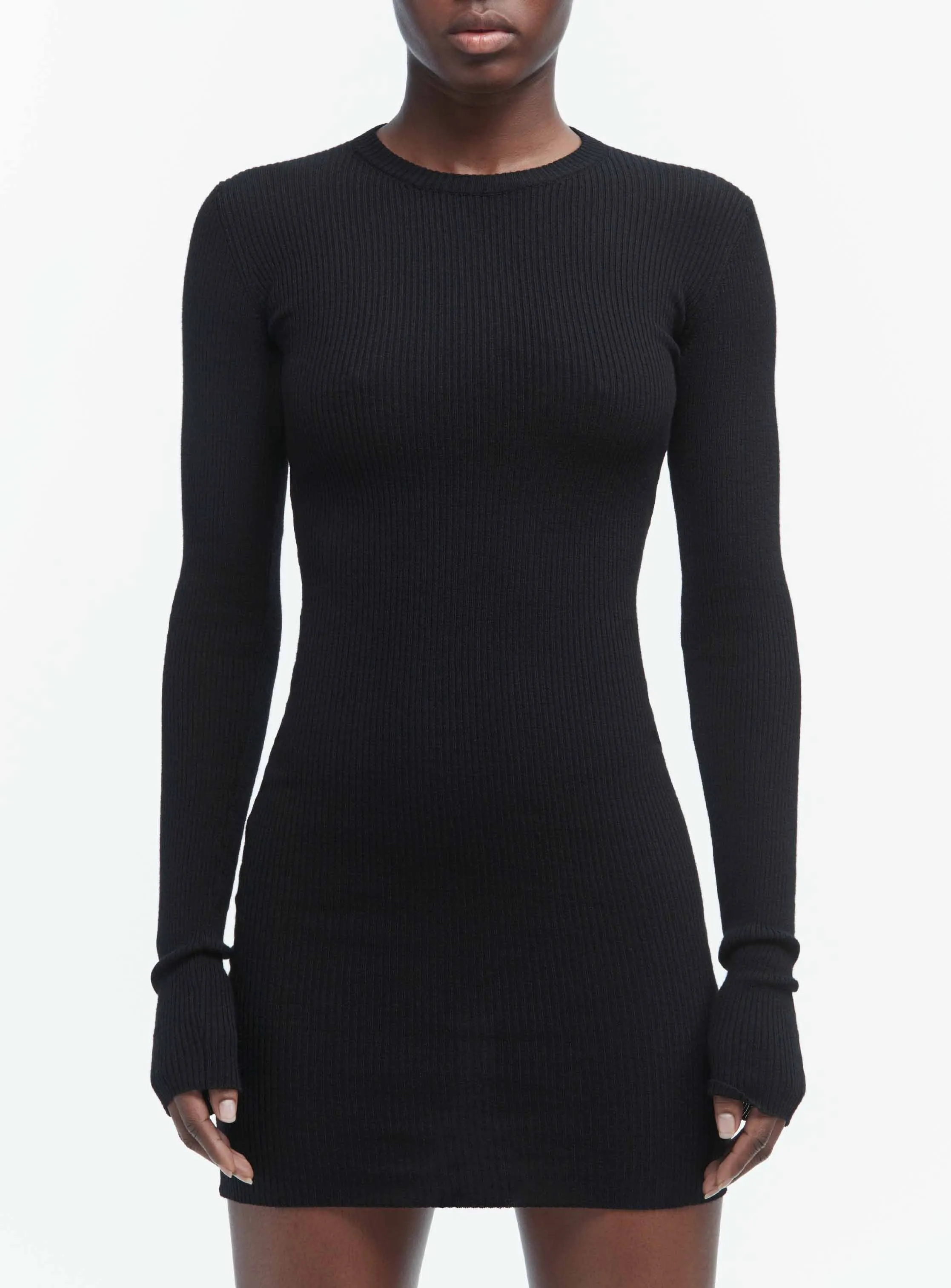 Ribbed Long Sleeve Dress Mini sold by WARDROBE.NYC product image thumbnail 4