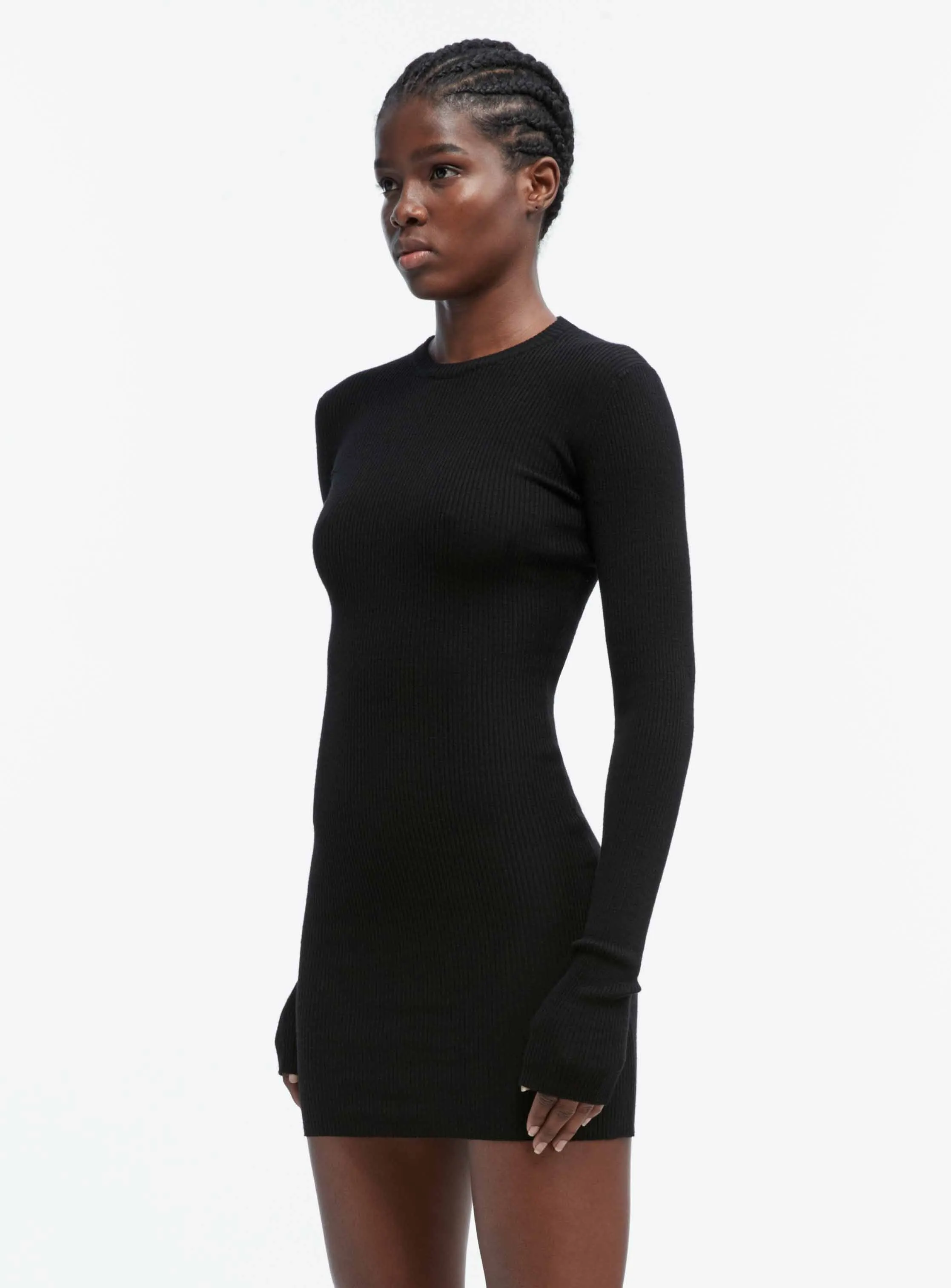 Ribbed Long Sleeve Dress Mini sold by WARDROBE.NYC product image thumbnail 2