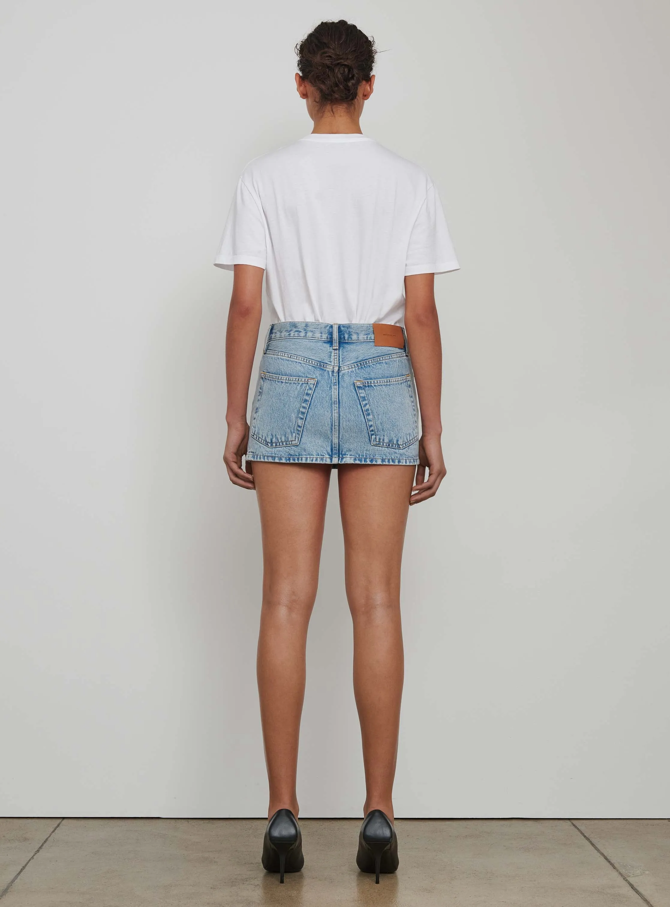 Denim Micro Mini Skirt sold by WARDROBE.NYC product image thumbnail 3