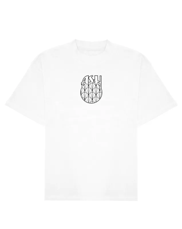 Ashluxe Stitched Emblem T-Shirt White sold by Ashluxe