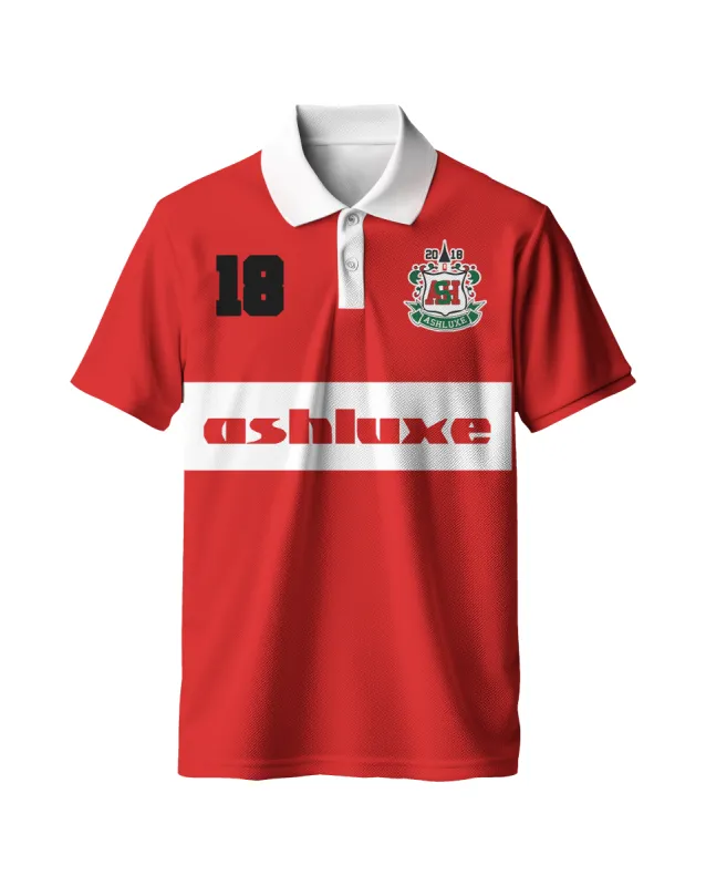 Ashluxe Crest Logo Polo Red sold by Ashluxe