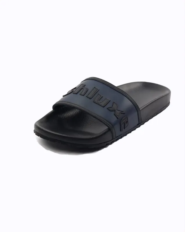 Ashluxe Stitched Leather Slides Blue sold by Ashluxe