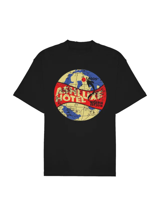 Ashluxe Hotel Illustration Tee Black sold by Ashluxe