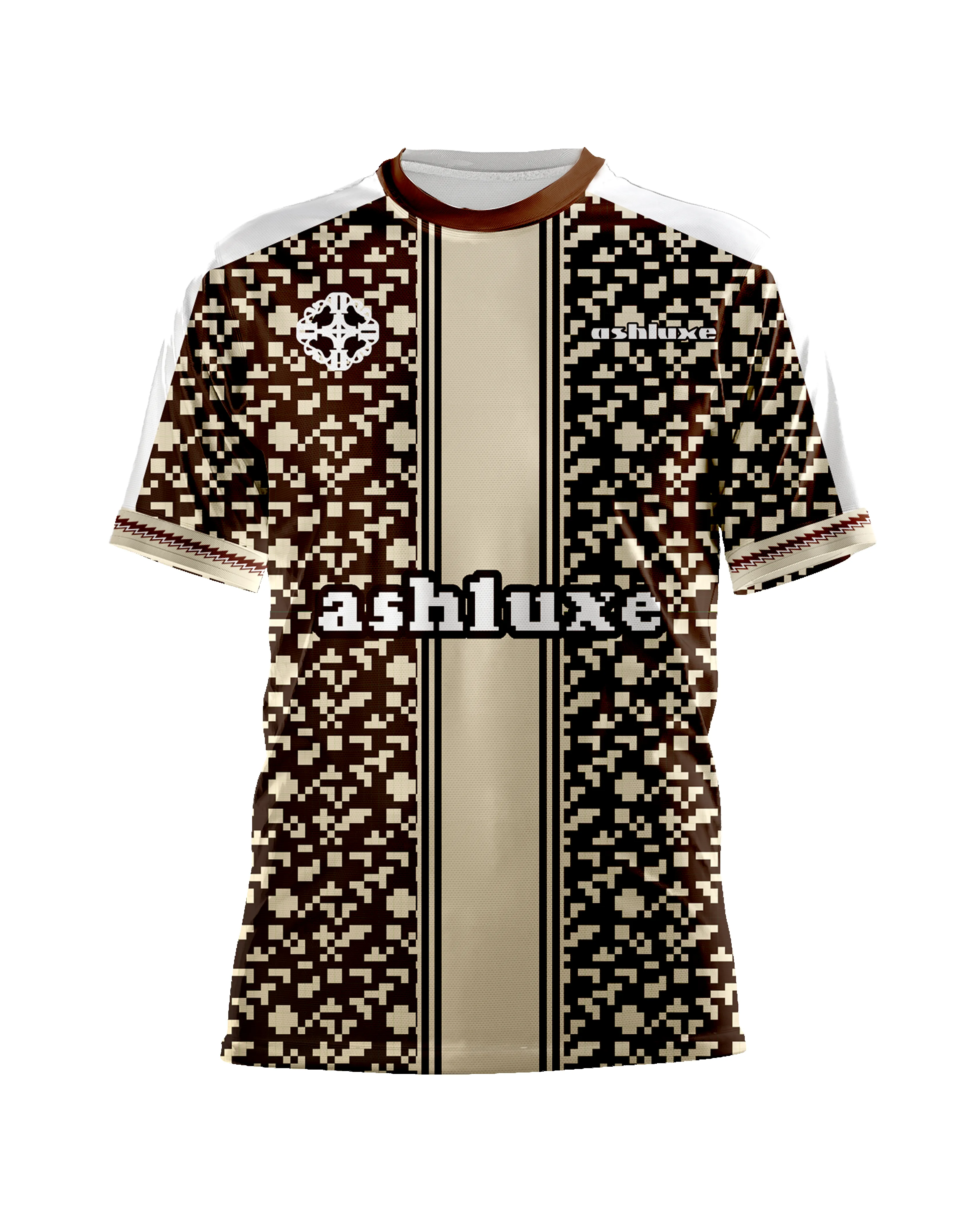 Ashluxe Pixel print Jersey Brown sold by Ashluxe
