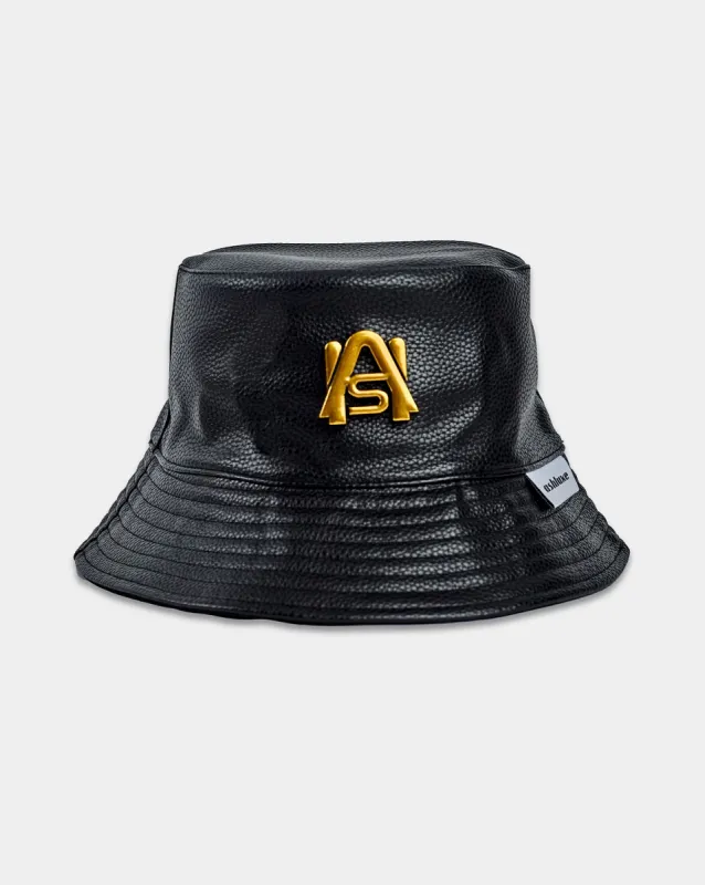 Ashluxe Leather Bucket Hat  Black sold by Ashluxe