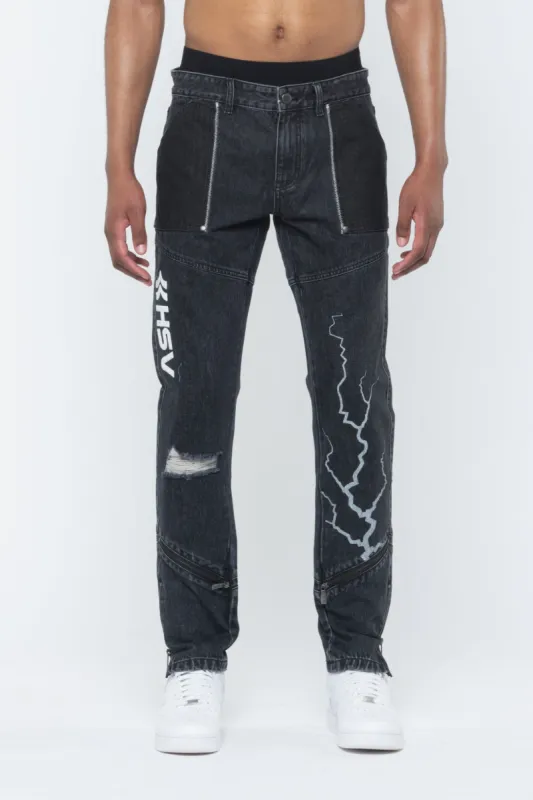 Ashluxe Lightning Denim Pant Black sold by Ashluxe