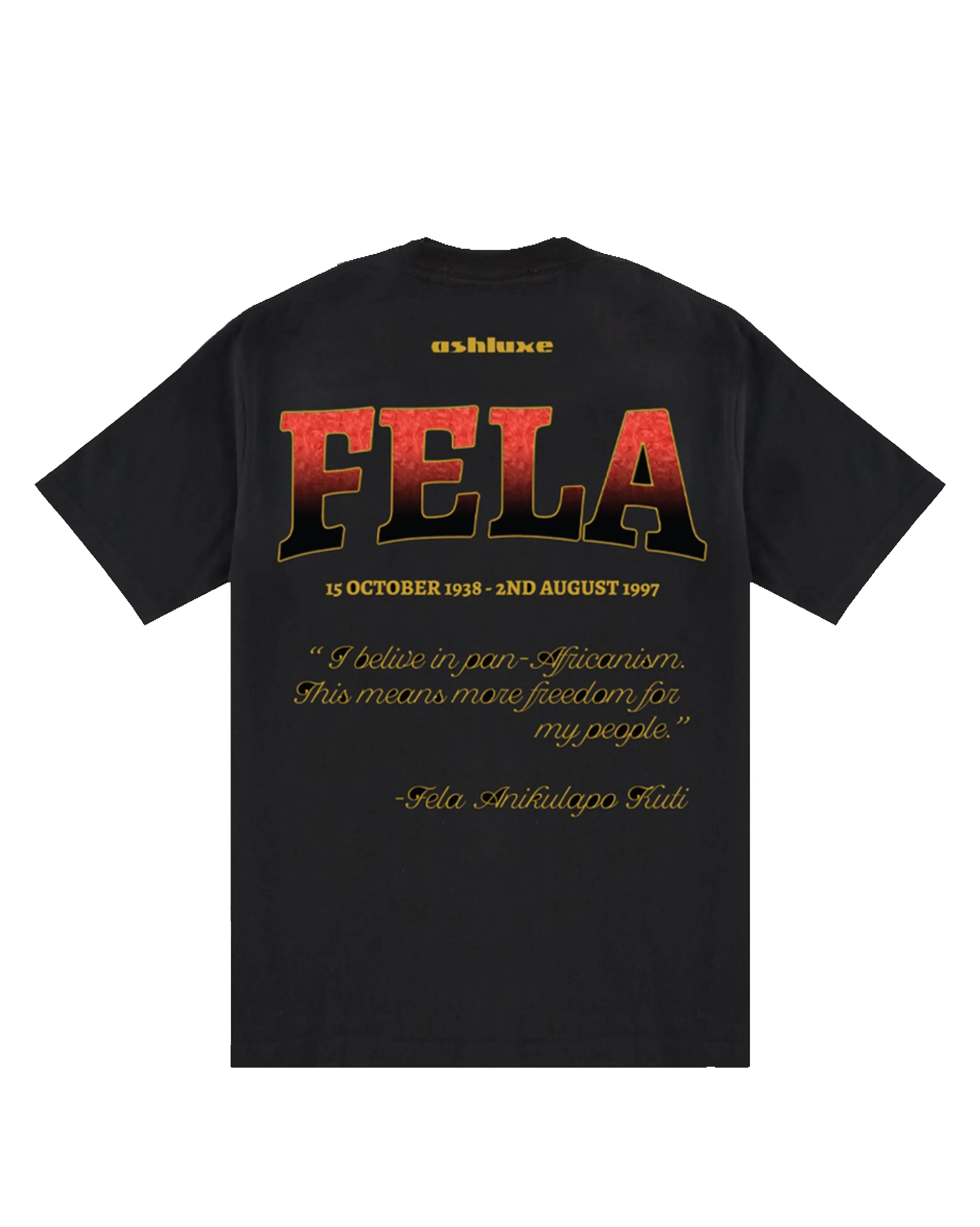 Ashluxe Fela-Inspired Rap Tee Black sold by Ashluxe product image thumbnail 2