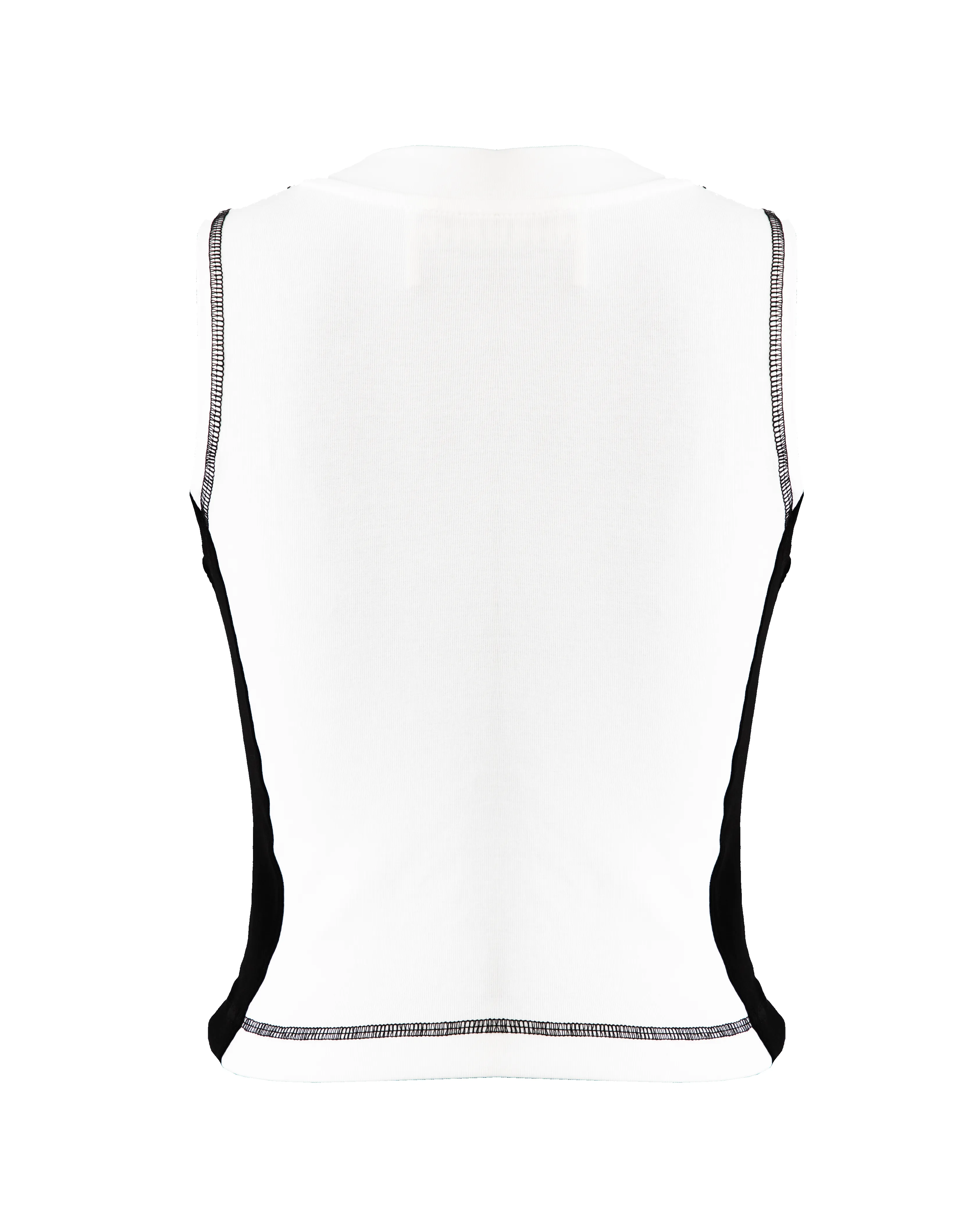 Ashluxe Threaded Tank Top White Black sold by Ashluxe product image thumbnail 2
