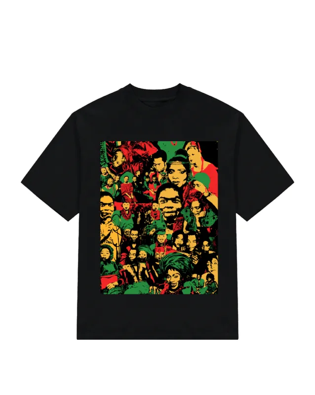 Ashluxe Fela's Culture Mosaic Tee - Black sold by Ashluxe