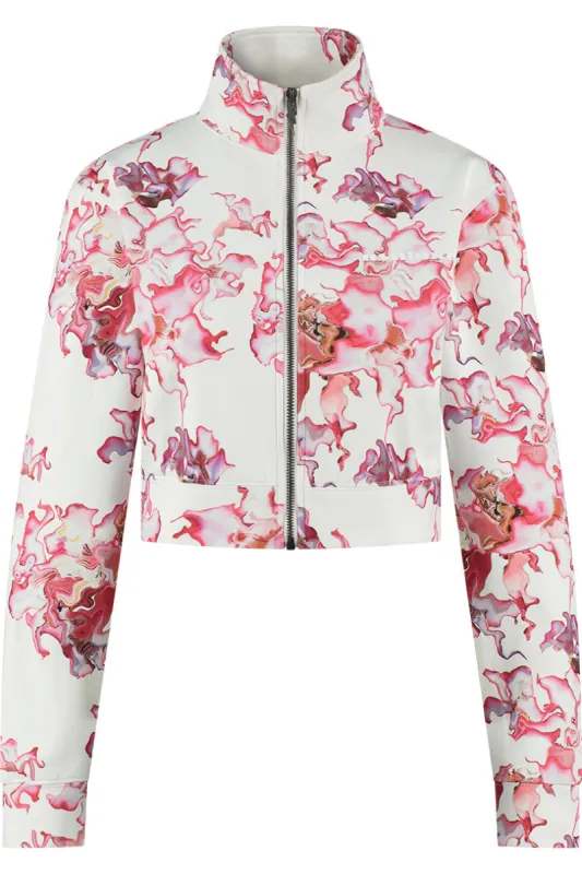 Ashluxe Female Printed Track Jacket Pink Flower Aop sold by Ashluxe