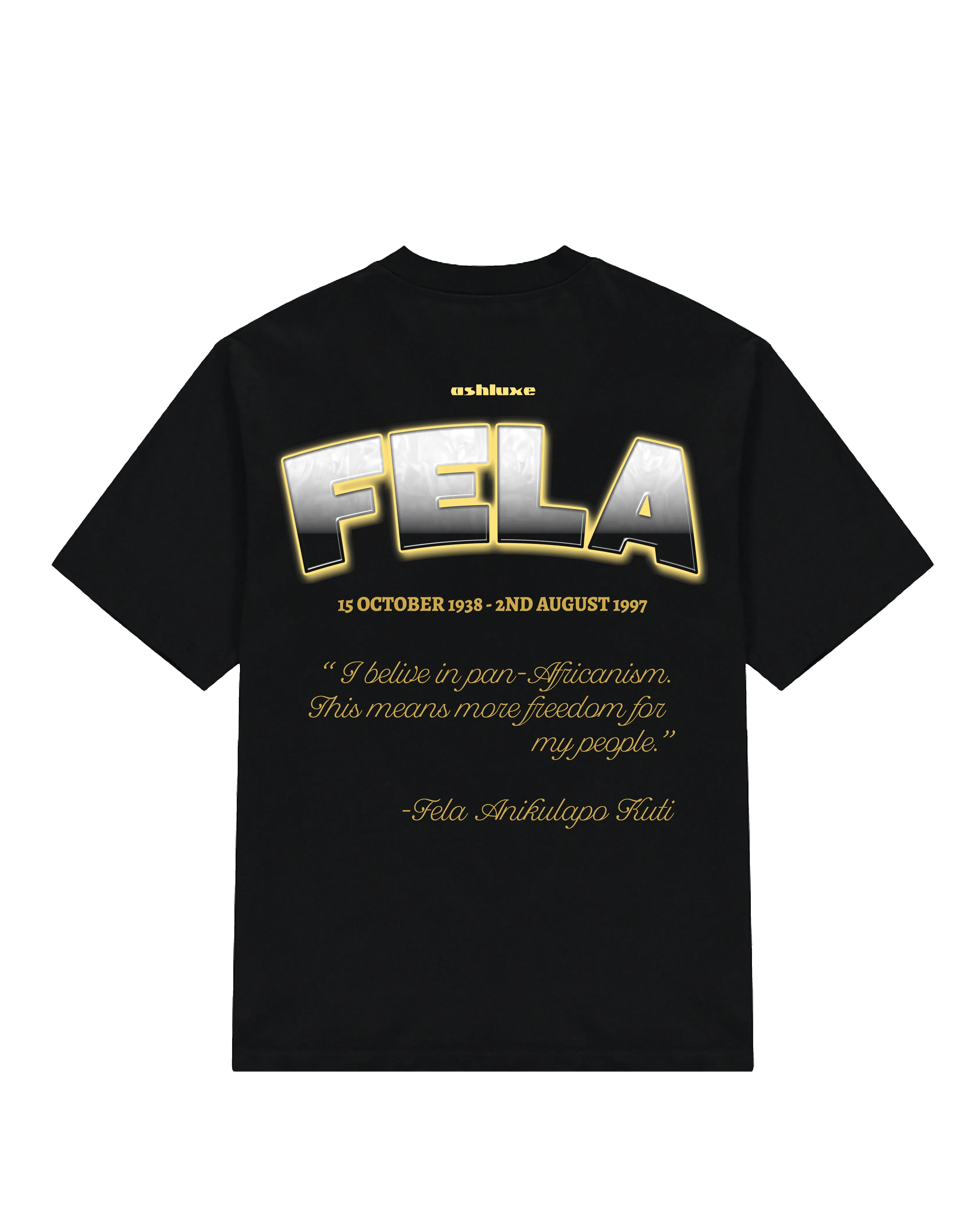Ashluxe Heritage De Fela Tee Black sold by Ashluxe product image thumbnail 2