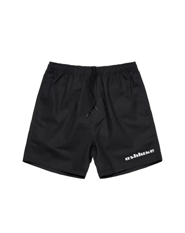 Ashluxe Classic Satin Logo Swimshort Black sold by Ashluxe