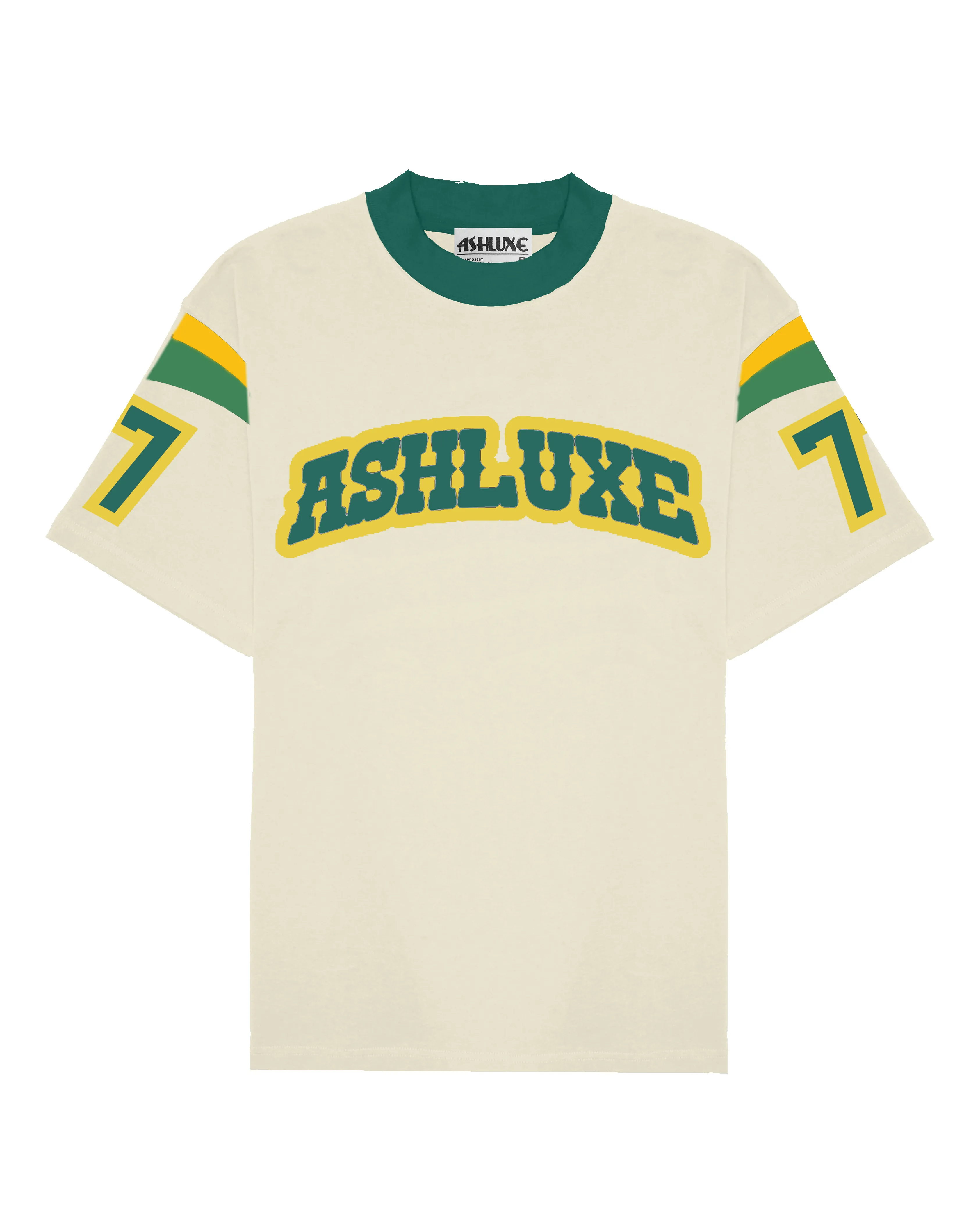 Ashluxe Varsity Logo Tee Biege sold by Ashluxe
