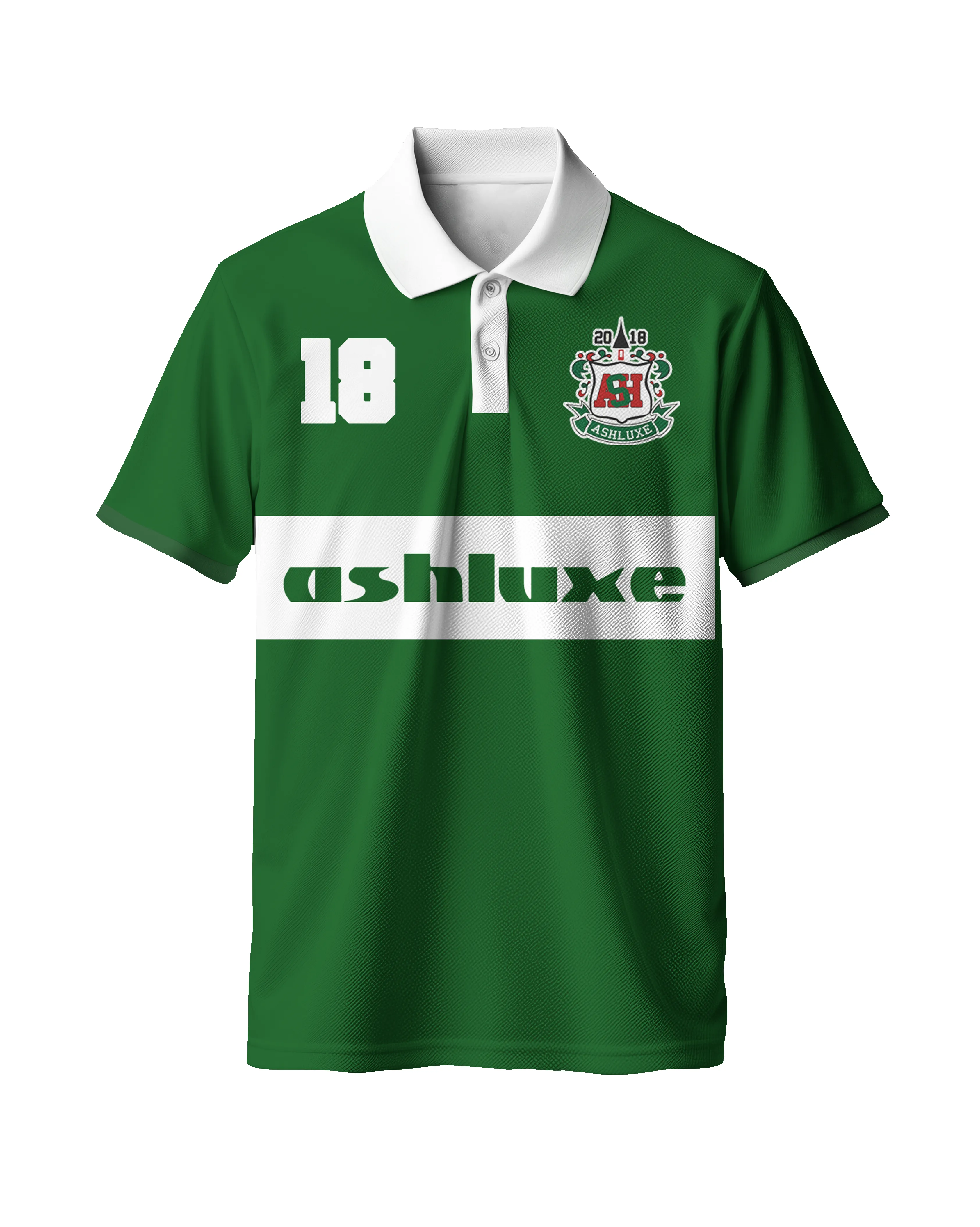 Ashluxe Crest Logo Polo Green sold by Ashluxe