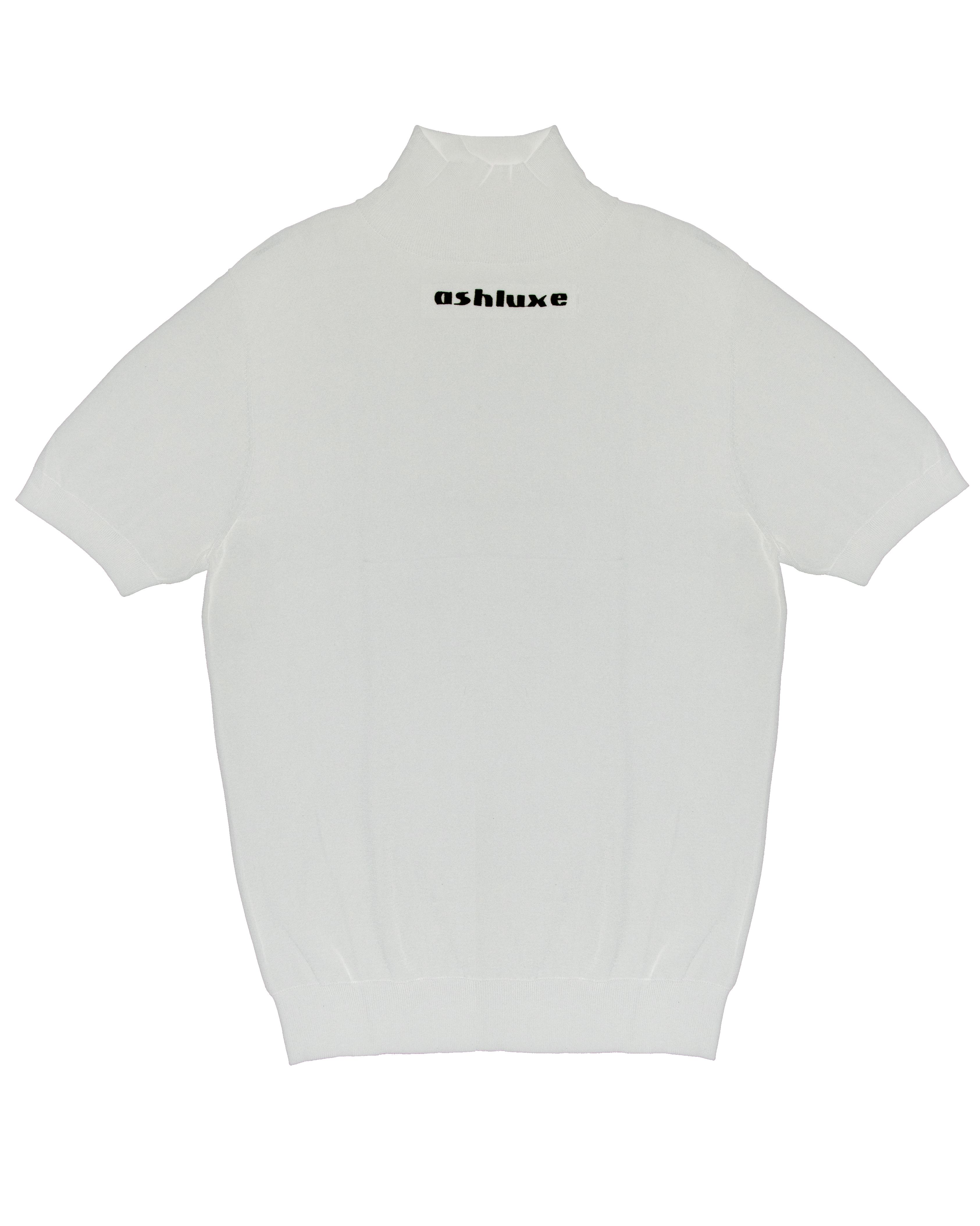 Ribbed Turtleneck Tee - White sold by Ashluxe