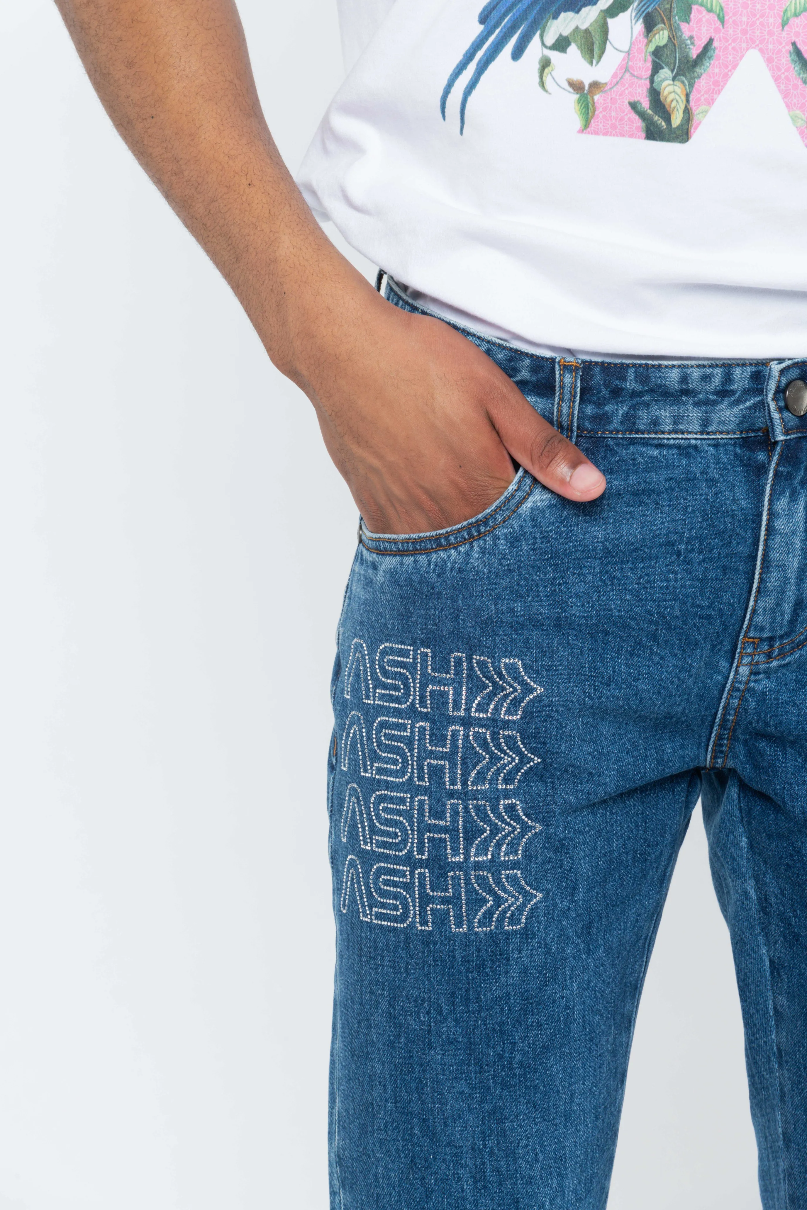 Ashluxe Rhinestone Patch Denim Blue sold by Ashluxe product image thumbnail 4