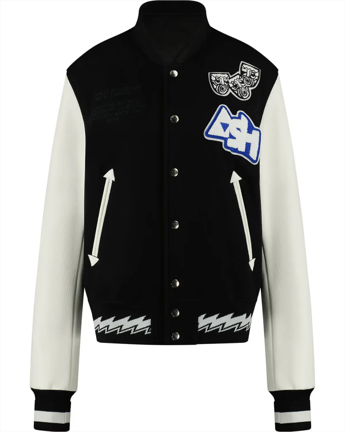 Ashluxe Men's Varsity Jacket Black White sold by Ashluxe
