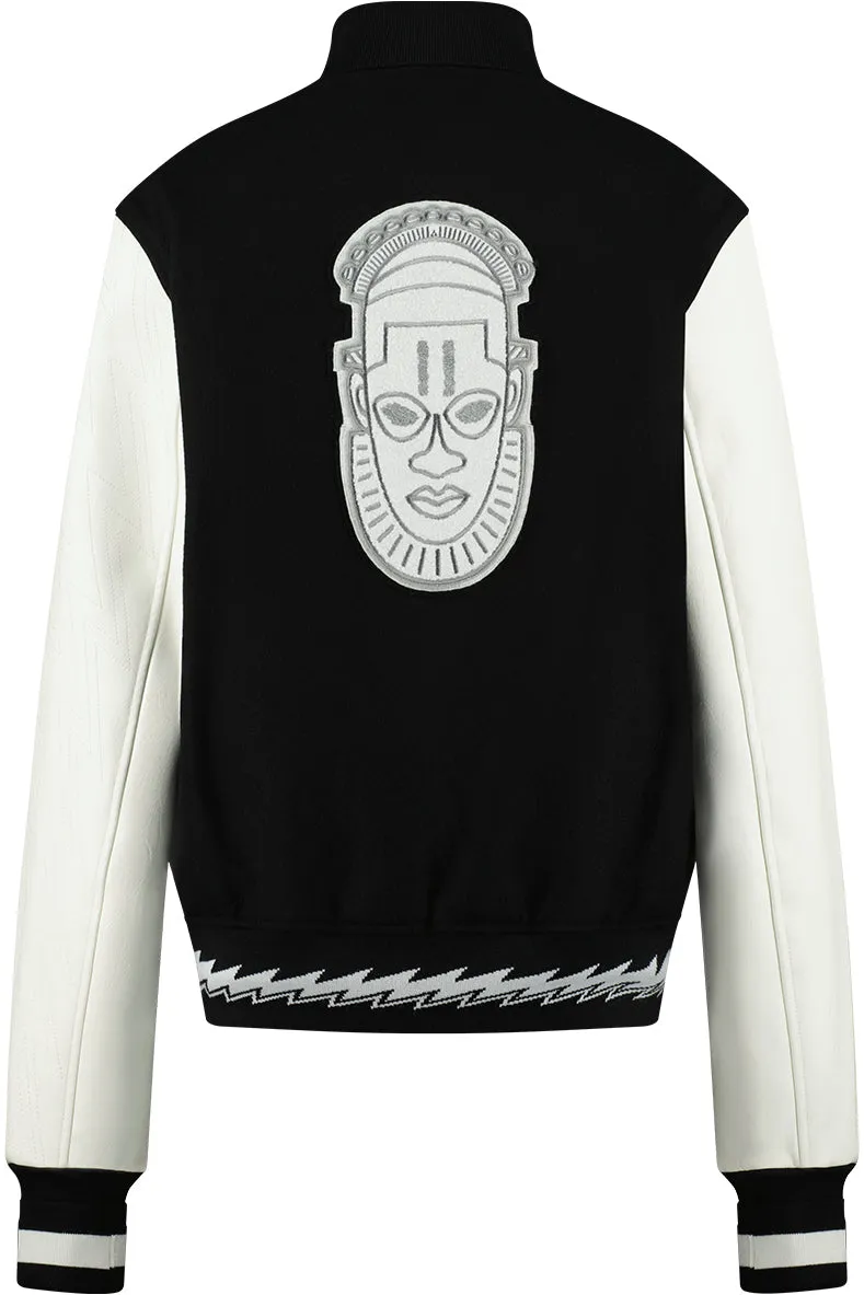 Ashluxe Men's Varsity Jacket Black White sold by Ashluxe product image thumbnail 2