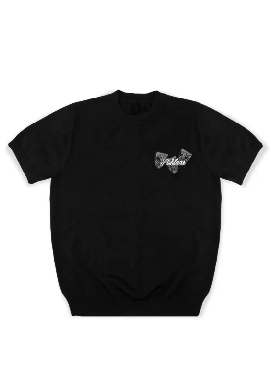 Ashluxe Ribbed Mask Badge T-Shirt - Black sold by Ashluxe