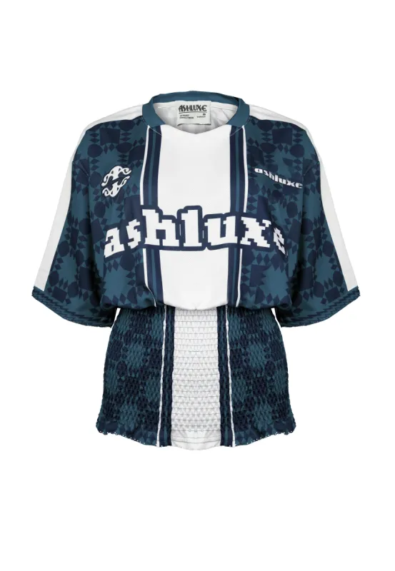 Ashluxe Pixel Ruched Female Jersey Blue sold by Ashluxe