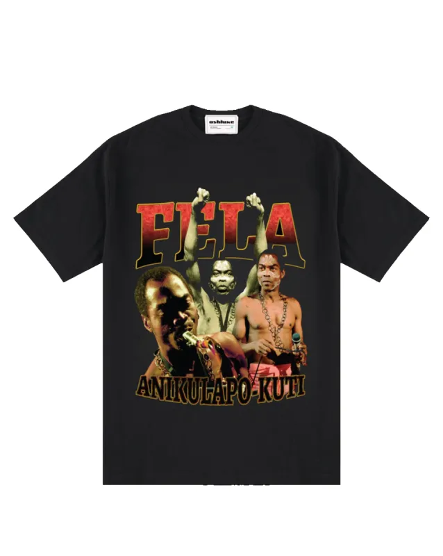 Ashluxe Fela-Inspired Rap Tee Black sold by Ashluxe