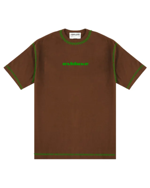 Ashluxe Threaded T-shirt - Brown sold by Ashluxe
