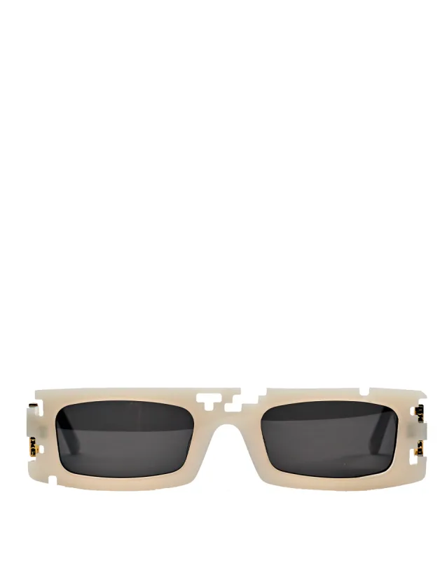 Ashluxe Pixel Cut Chalk Cream Sunglasses sold by Ashluxe