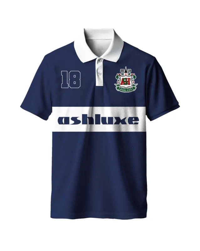 Ashluxe Crest Logo Polo Blue sold by Ashluxe