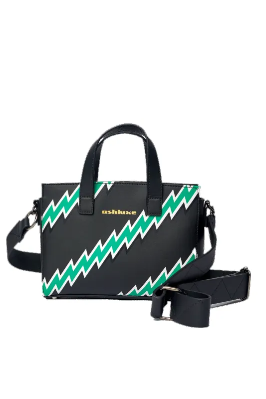 Ashluxe Zig Zag -S- Handbag Green sold by Ashluxe