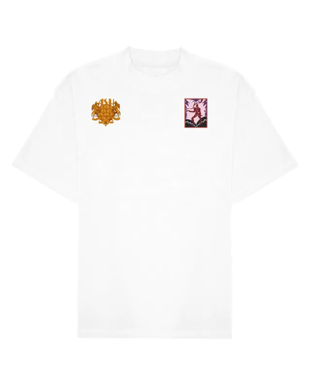Ashluxe Kalakuta Inspired Badge T-shirt White sold by Ashluxe
