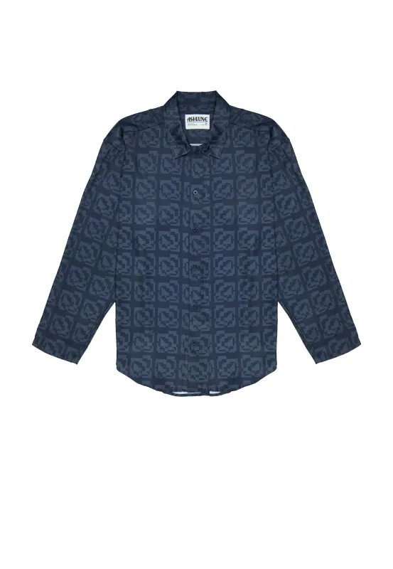 Ashluxe Exquisite Pixel Satin Shirt Black made by Ashluxe