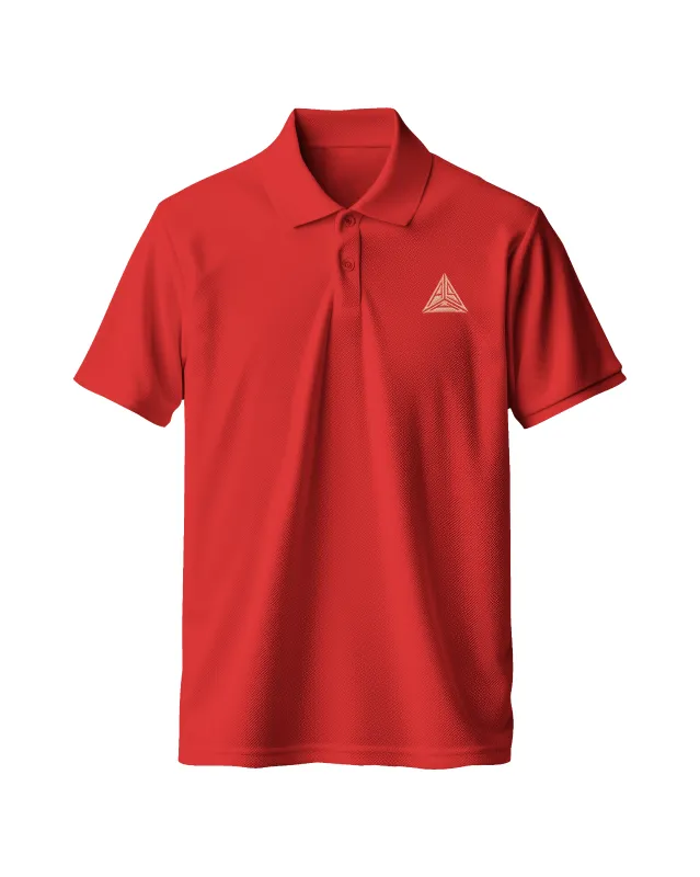 Ashluxe Triangle Logo Lightweight  Polo Red sold by Ashluxe