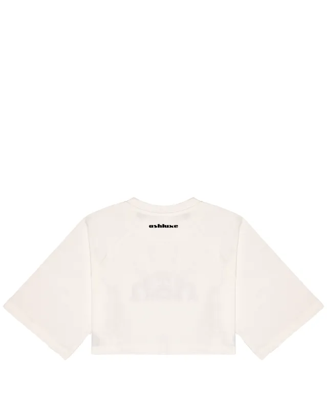Ashluxe Bling Crop Tee White made by Ashluxe