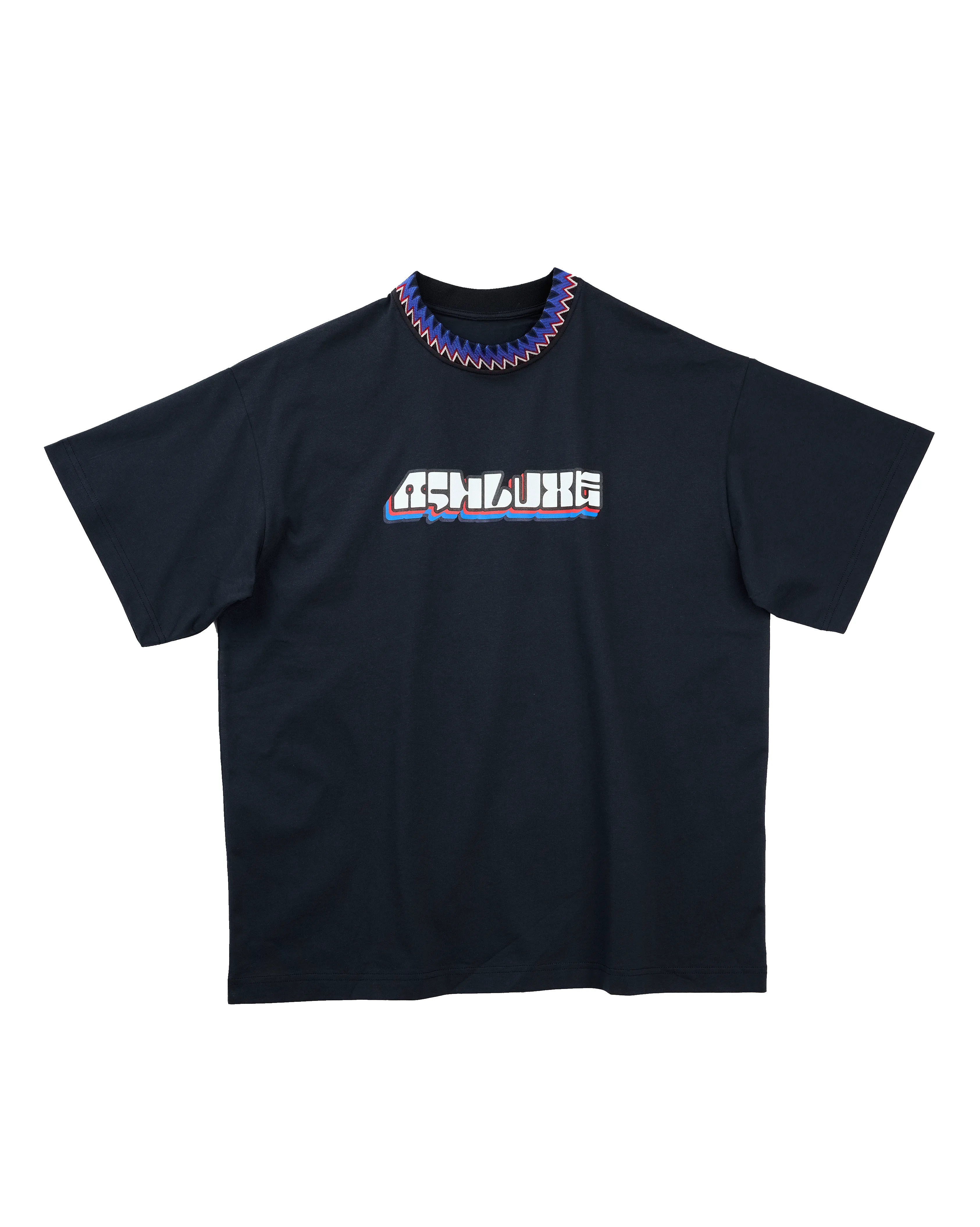 Knitted Neck Rib Logo T-shirt Black sold by Ashluxe product image thumbnail 3