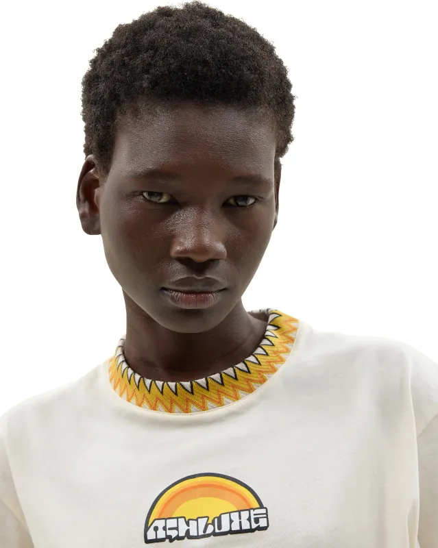 Sunshine Cropped T-Shirt Off White made by Ashluxe