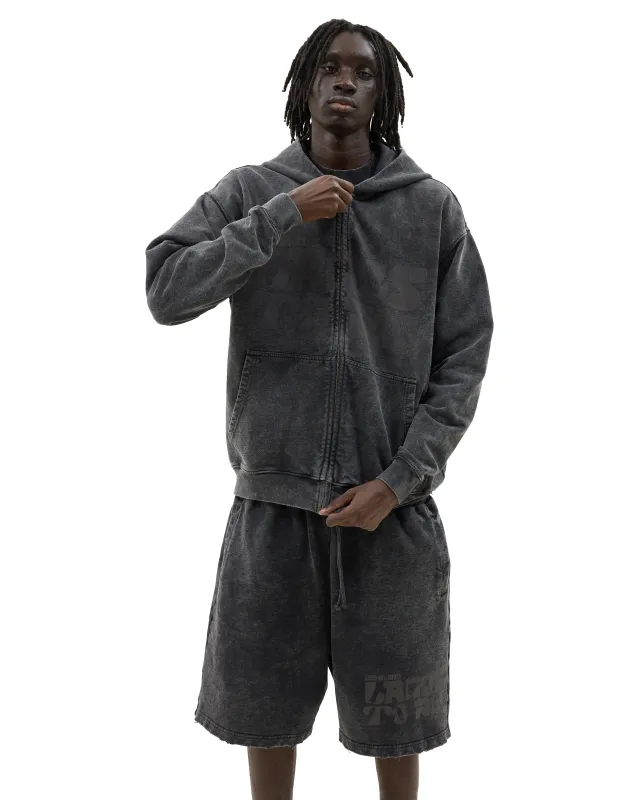 Vintage Wash Zip Hoodie Black sold by Ashluxe