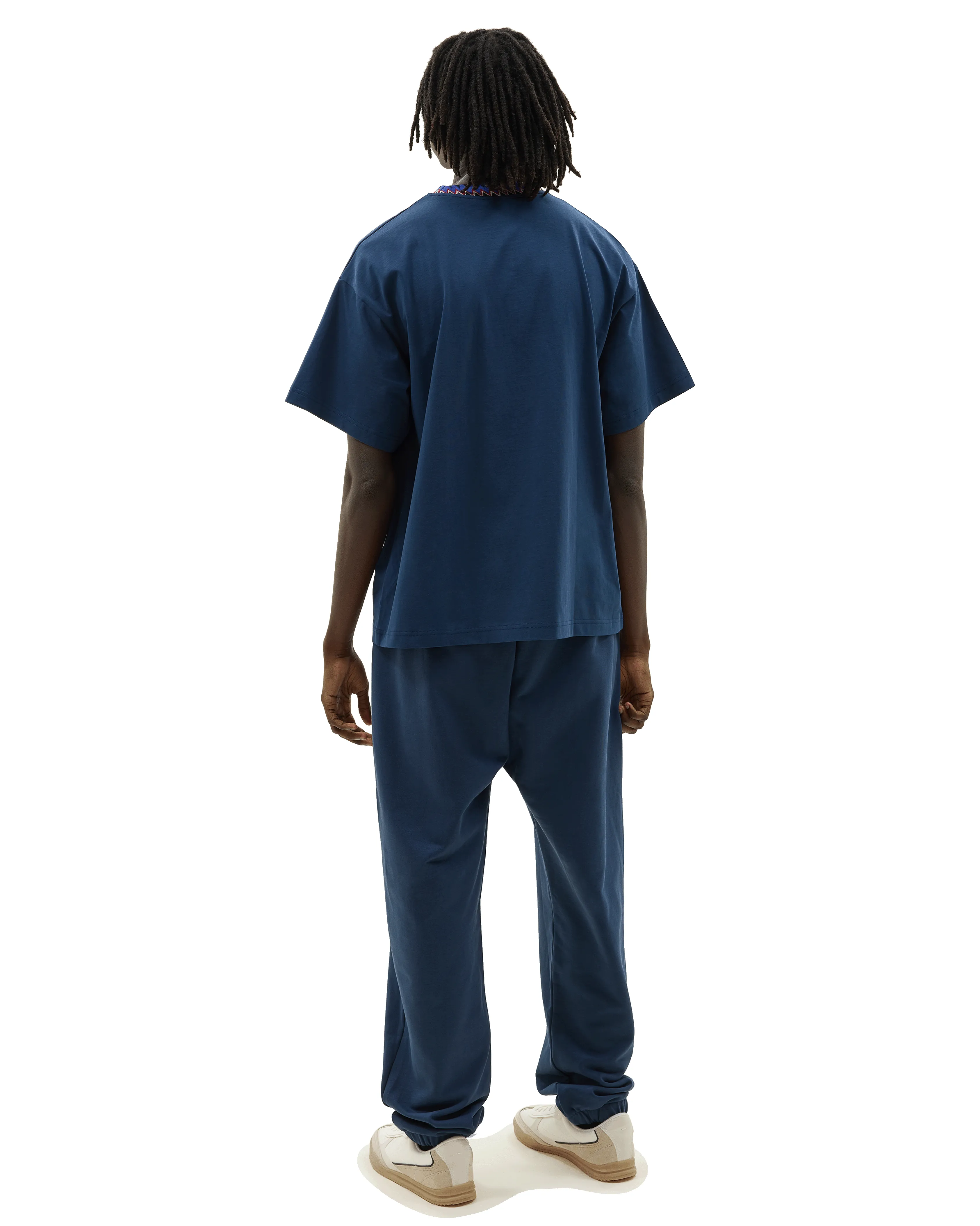 Knitted Neck Rib Logo T-shirt Blue sold by Ashluxe product image thumbnail 4