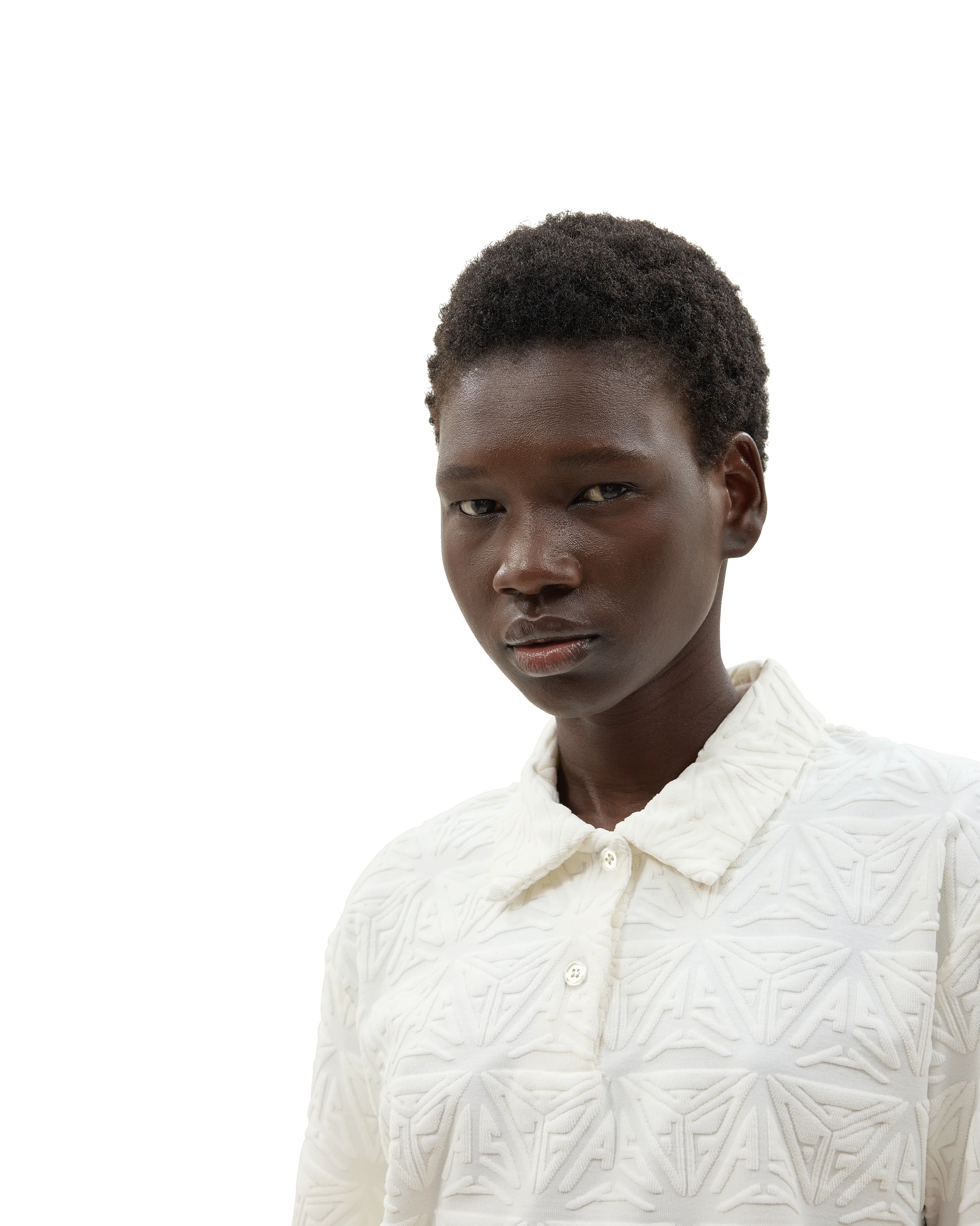 Monogram Plush Cropped Polo Shirt White sold by Ashluxe product image thumbnail 2