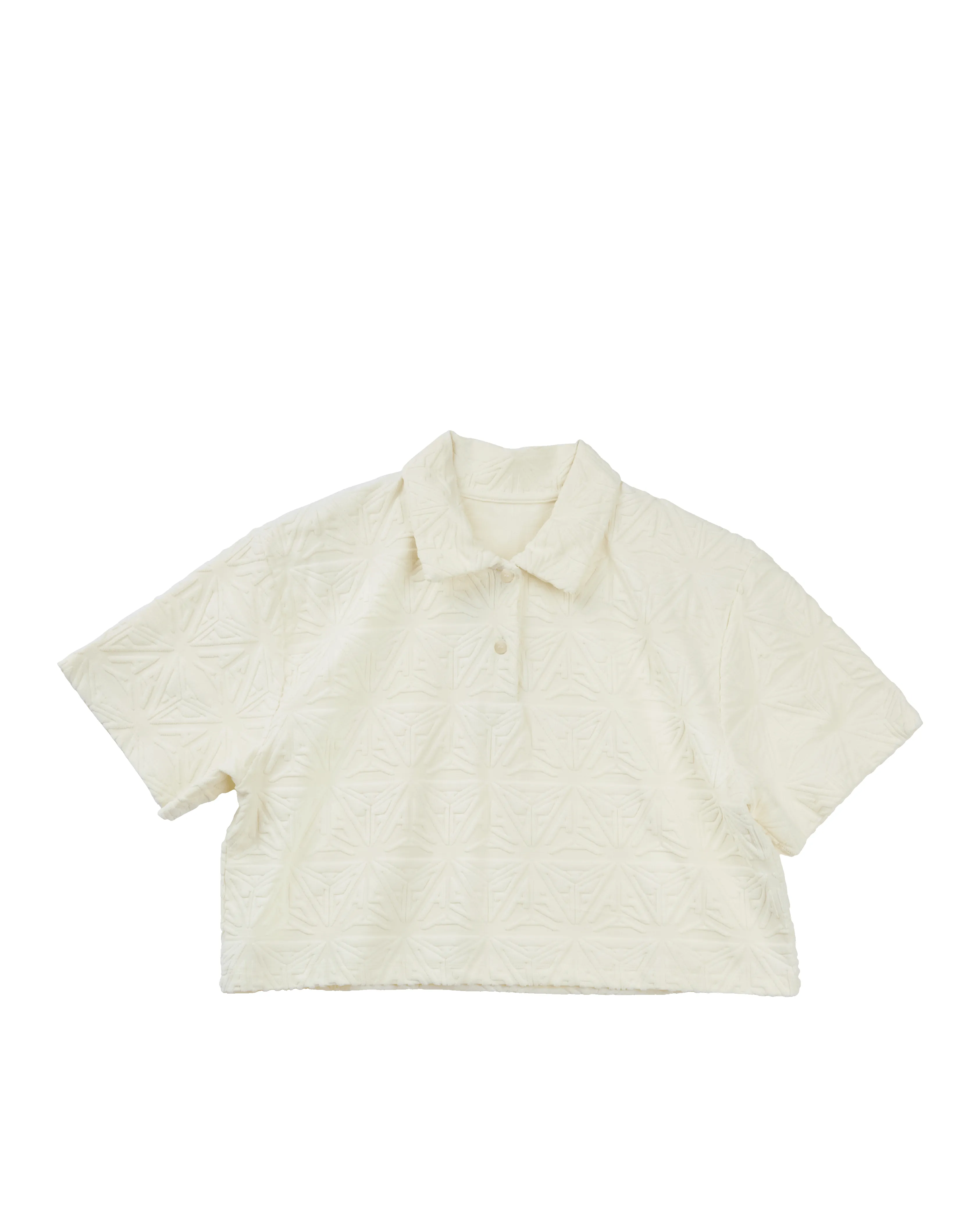 Monogram Plush Cropped Polo Shirt White sold by Ashluxe product image thumbnail 4