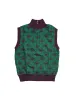 Ashluxe  Zip Monogram Knitted vest Purple Green sold by Ashluxe