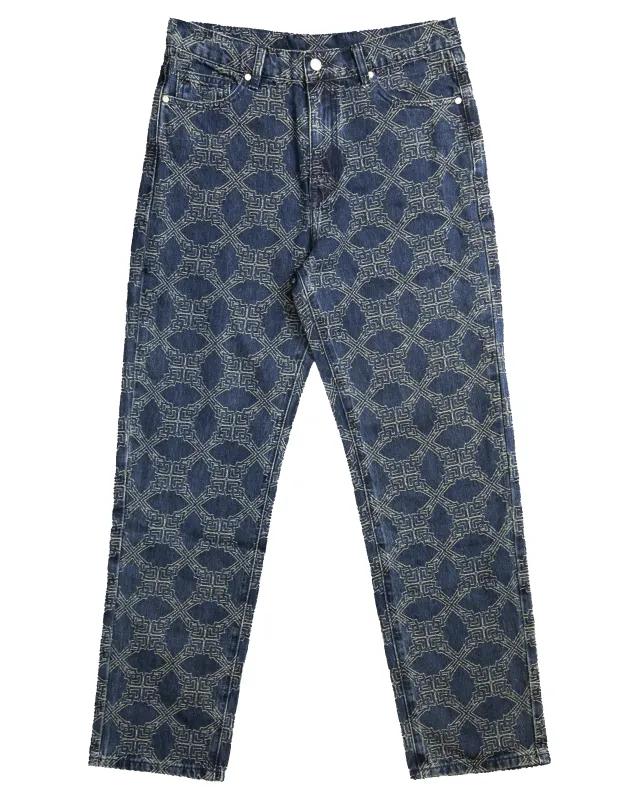 Ashluxe Monogram Denim Pant Blue sold by Ashluxe