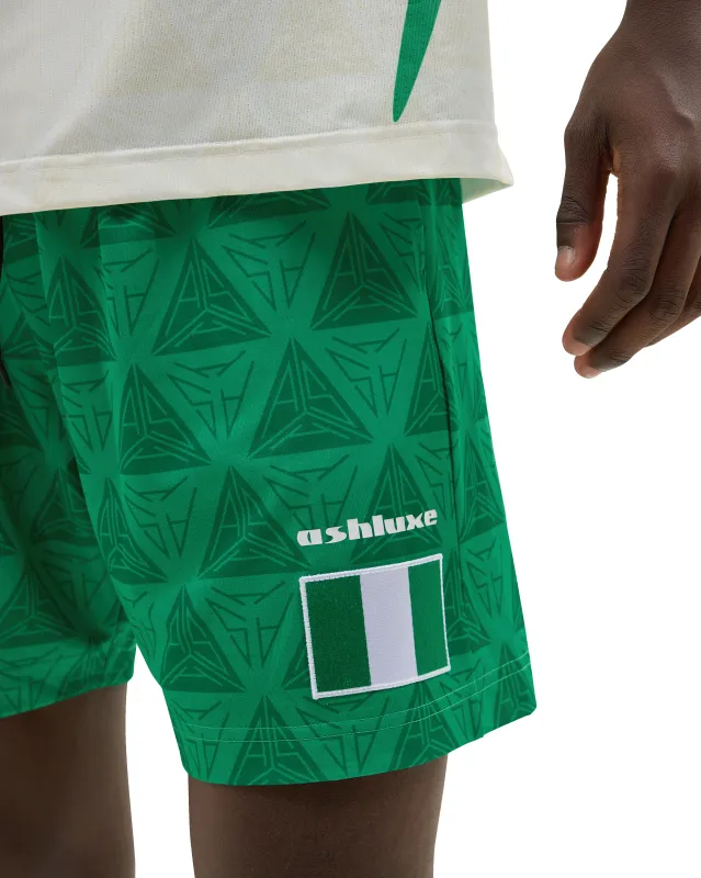 Nigeria X Brazil Football Shorts Green sold by Ashluxe