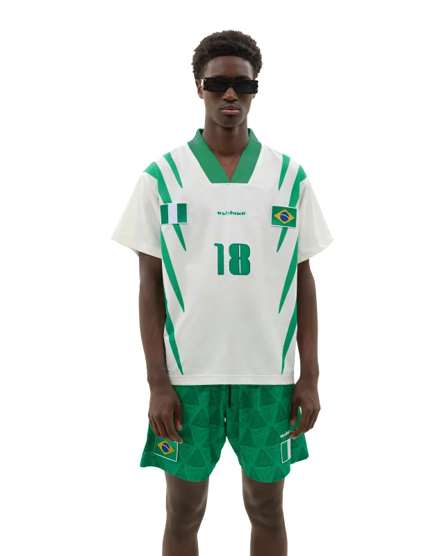Nigeria X Brazil Football Shirt White made by Ashluxe