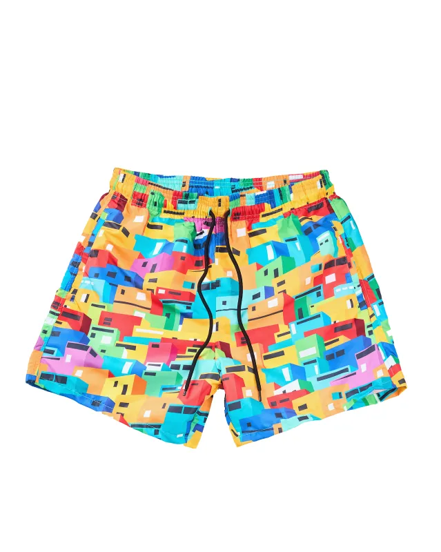 Urban Mosaic Print Swim Shorts Multi sold by Ashluxe