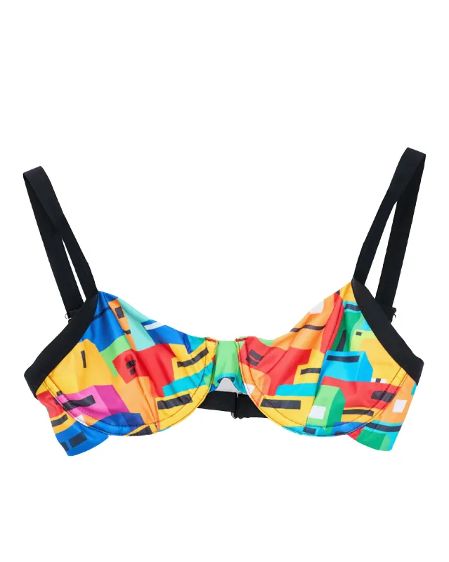 Urban Mosaic Print Bikini Top Multi made by Ashluxe