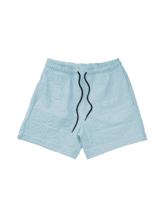 Monogram Plush Jersey Long Shorts Blue sold by Ashluxe