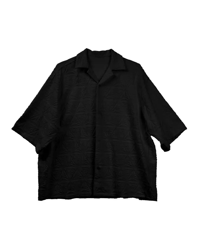 Monogram Plush Jersey Bowling Shirt Black sold by Ashluxe