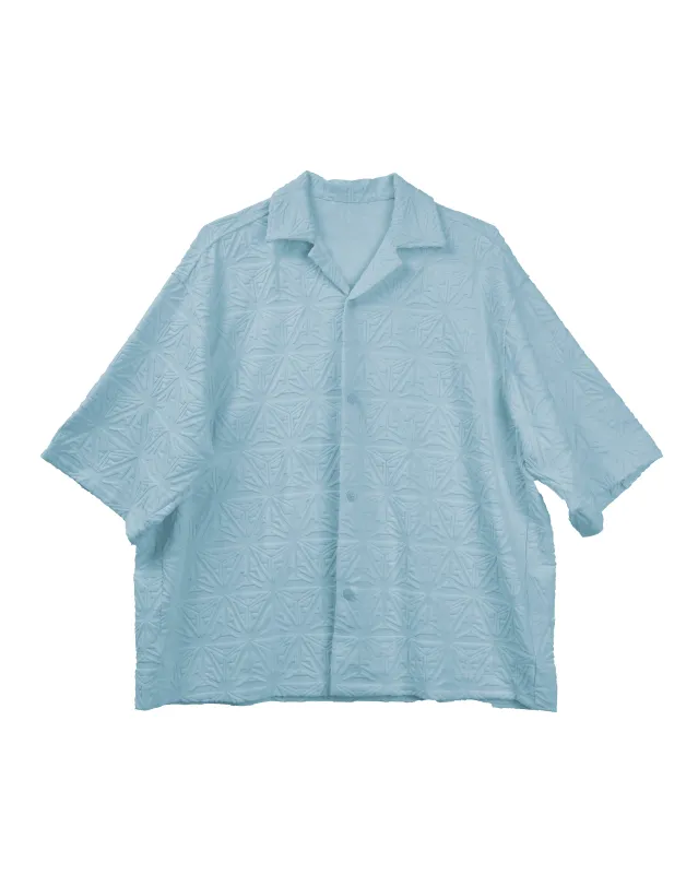 Monogram Plush Jersey Bowling Shirt Blue sold by Ashluxe