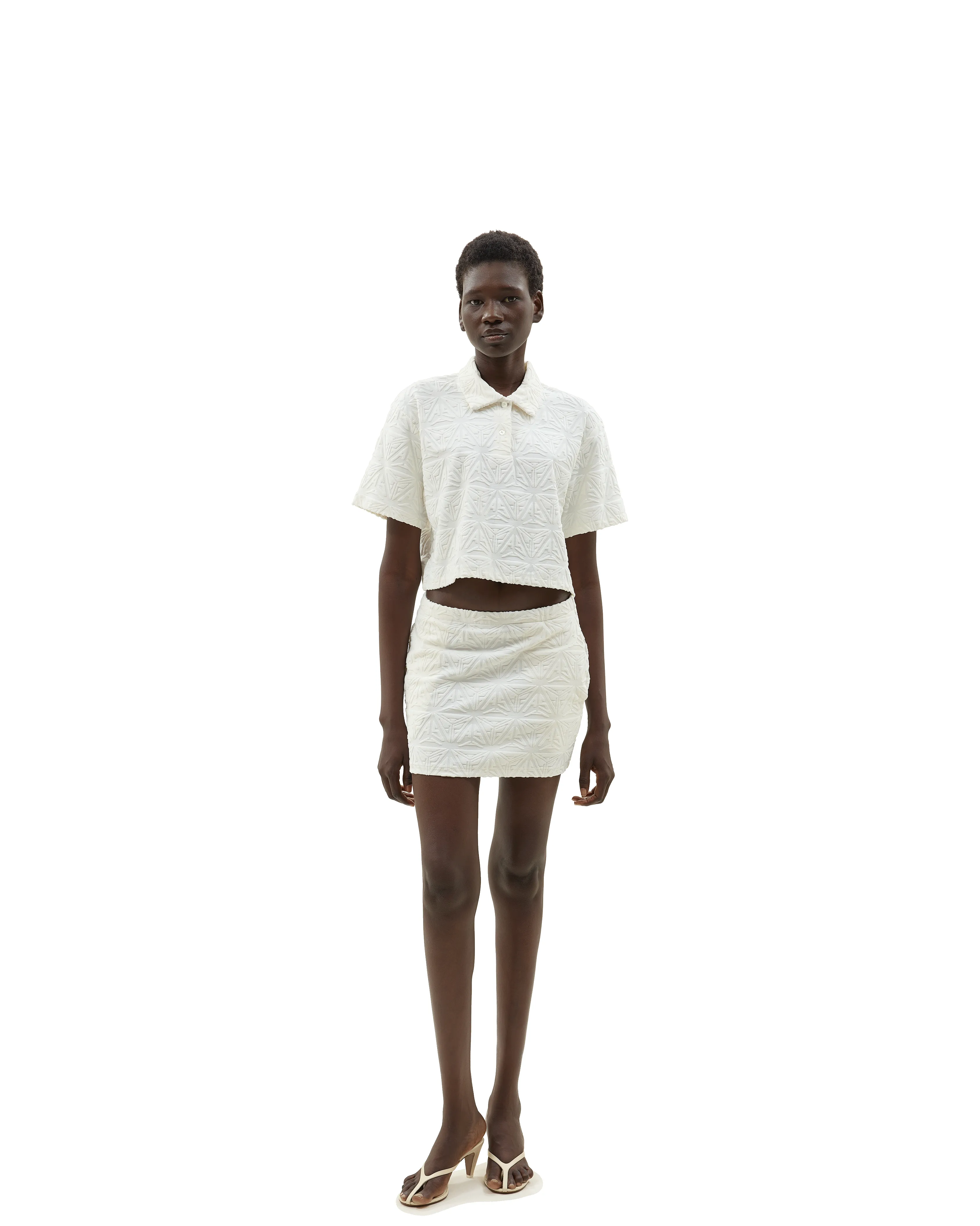 Monogram Plush A Line Mini Skirt White sold by Ashluxe product image thumbnail 2