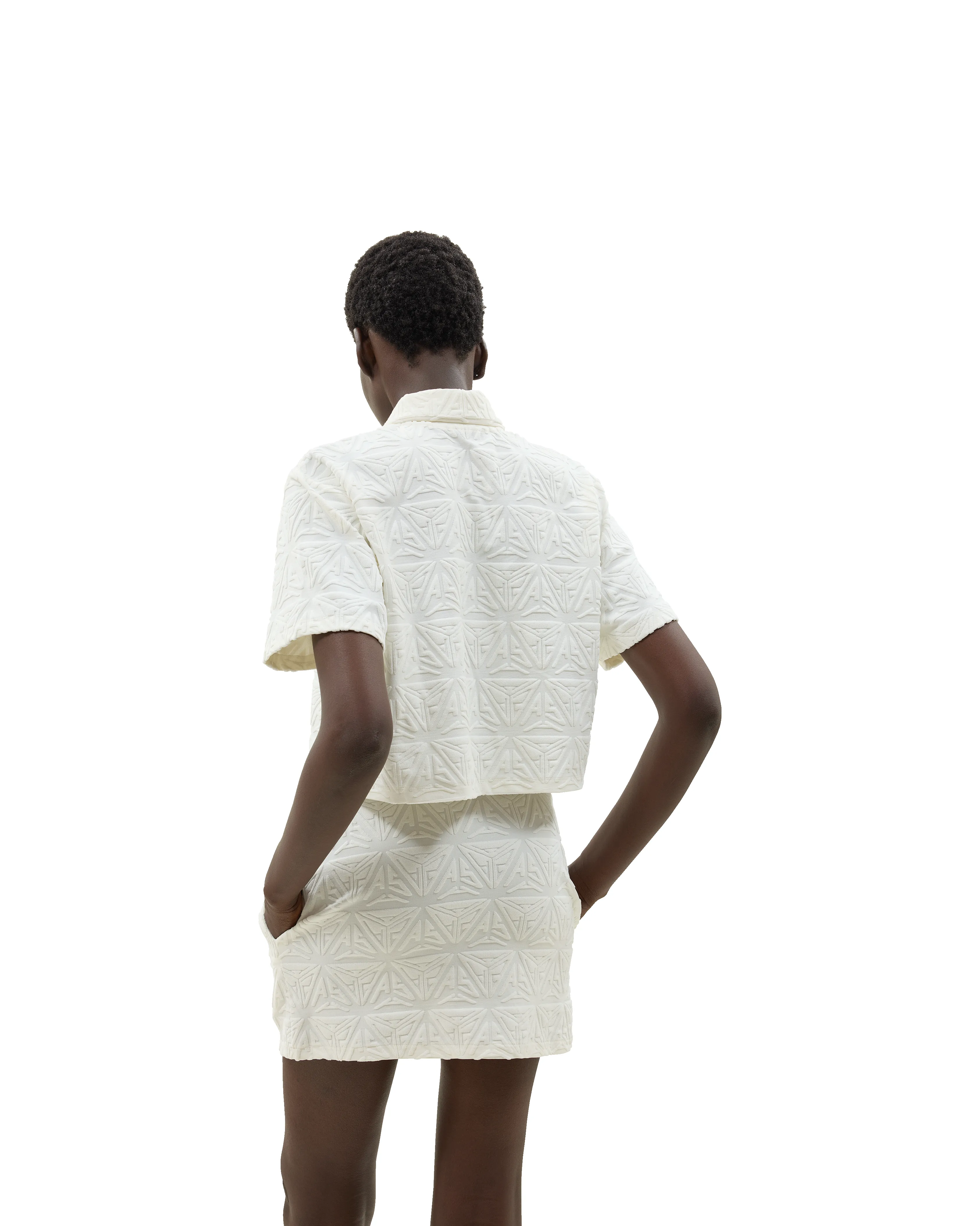 Monogram Plush A Line Mini Skirt White sold by Ashluxe product image thumbnail 3